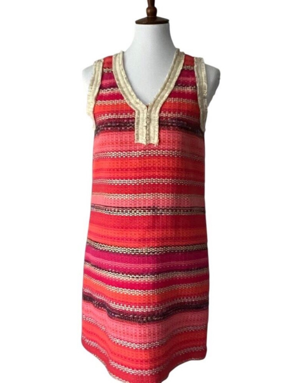 Vilagallo Small Dress 60s Classic Luxury Dress Spring Tweed Europe Fringe Preppy